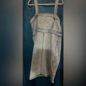 Denim plus size dress, worn